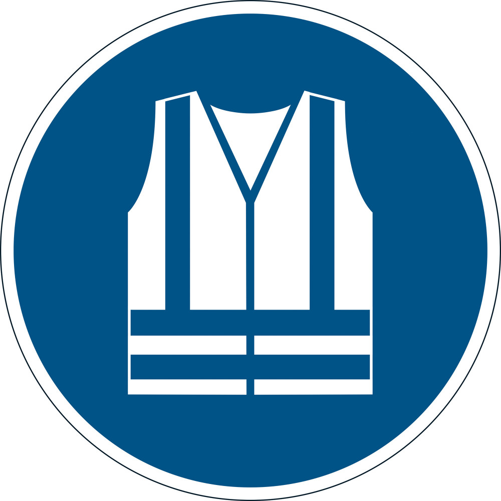 Durable Floor Safety Sign 430mm Use Durable Safety Vest Blue