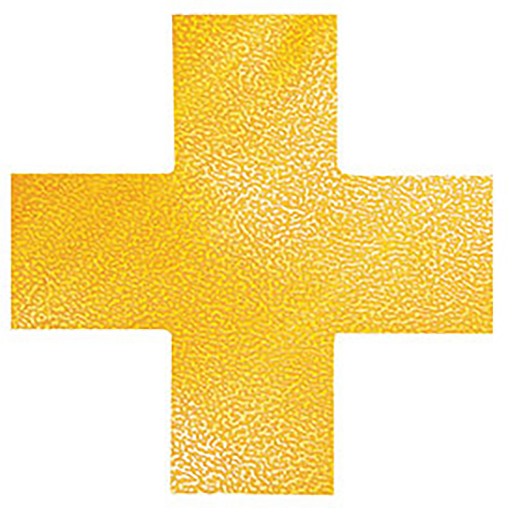 Durable Floor Markings Cross Yellow Pack of 10