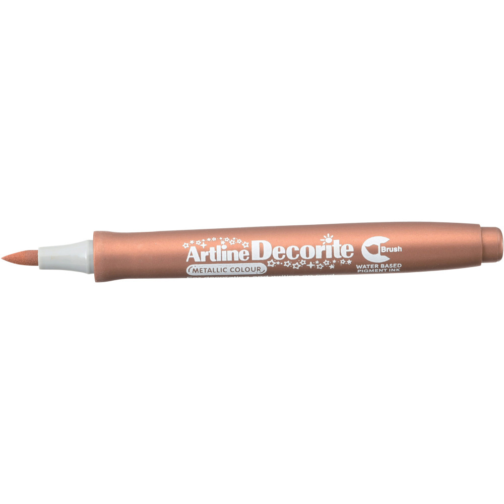 Artline Decorite Brush Markers Metallic Bronze Box Of 12