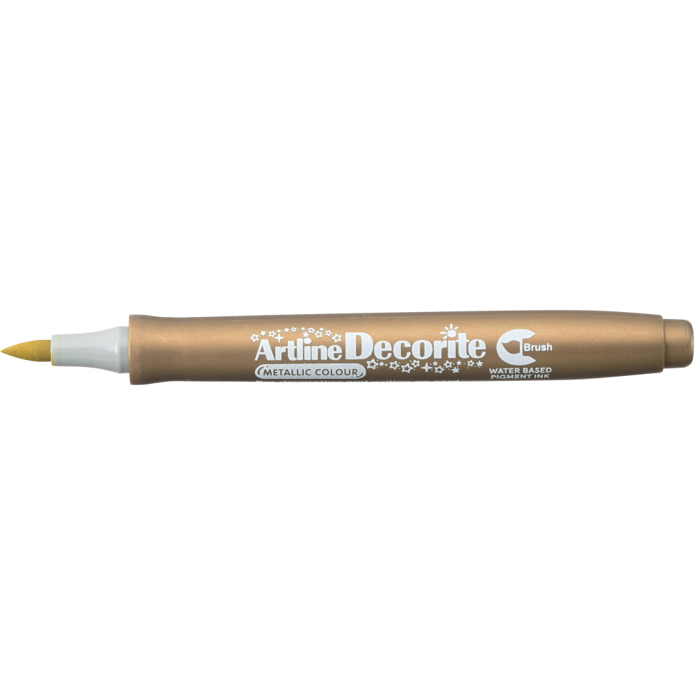 Artline Decorite Brush Markers Metallic Gold Box Of 12