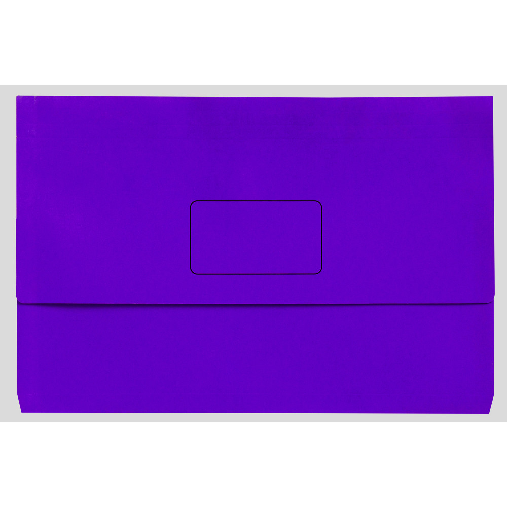 Marbig Slimpick Manilla Document Wallet Foolscap 30mm Gusset Purple Pack Of 10