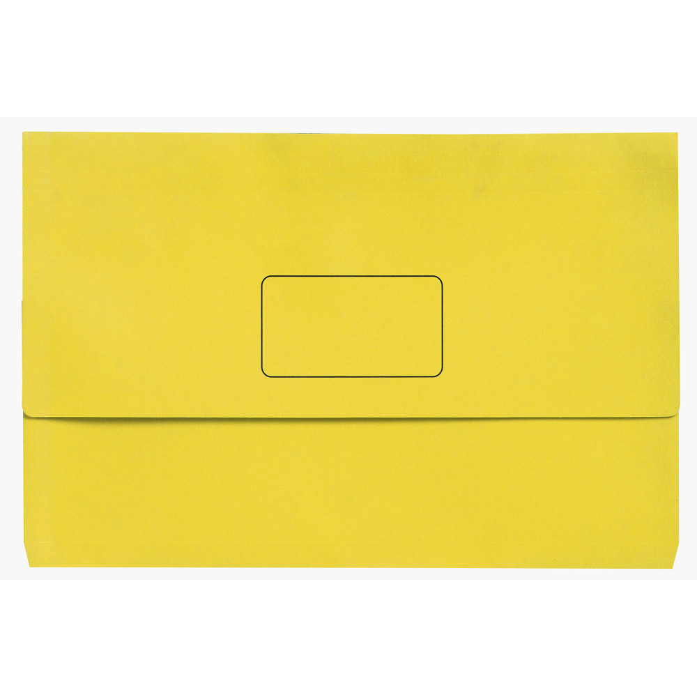 Marbig Slimpick Manilla Document Wallet Foolscap 30mm Gusset Yellow Pack Of 10