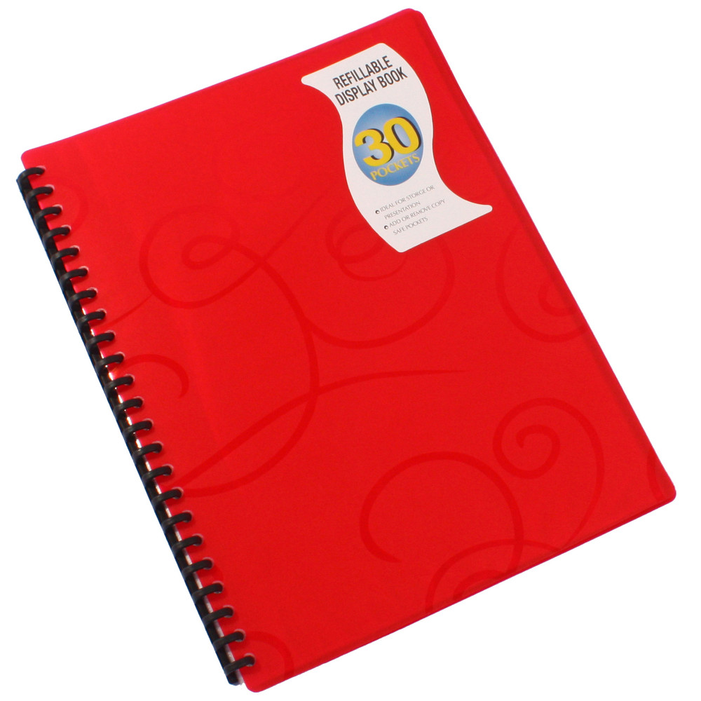 Bantex Display Book A4 Refillable 30 Pocket Jewel Red