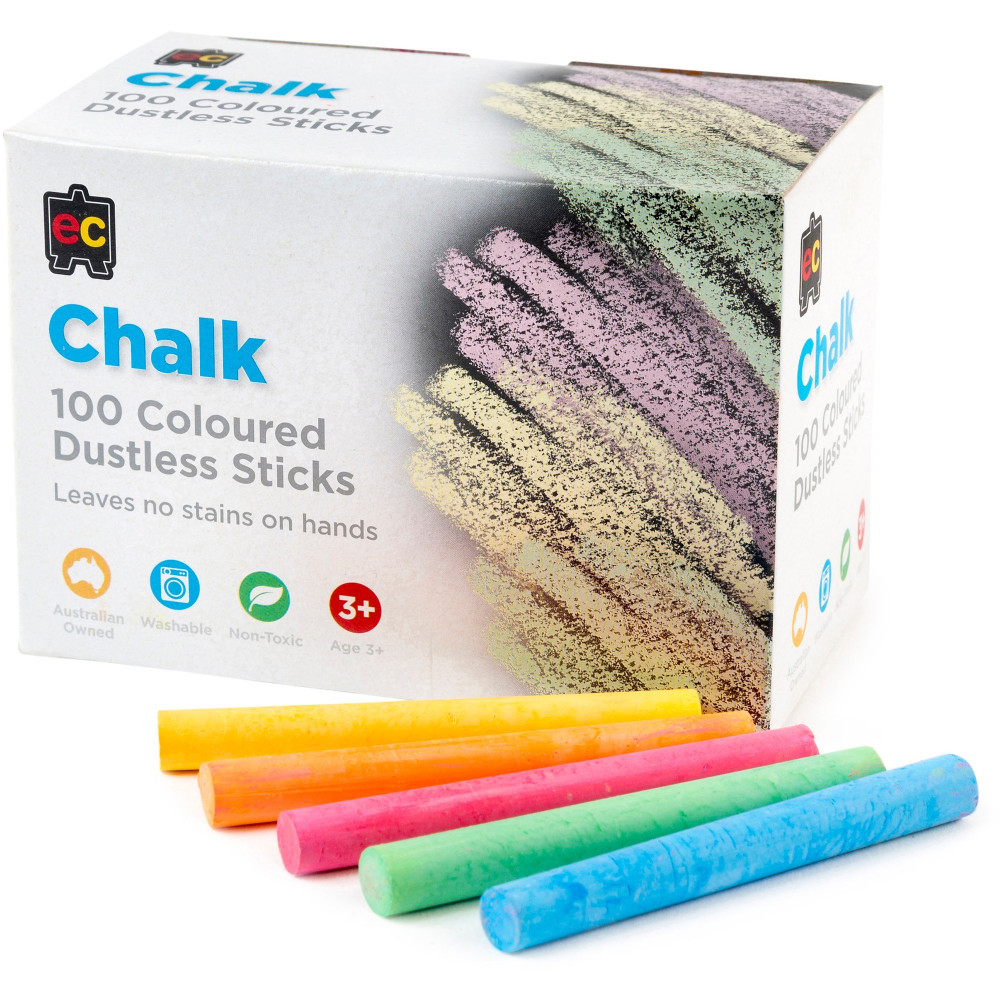 EC Chalk Coloured Dustless Box of 100