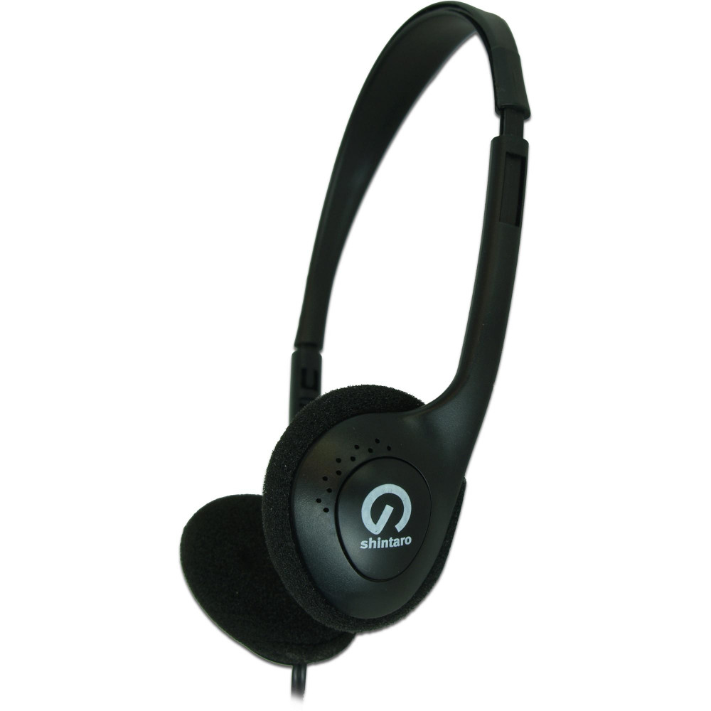 Shintaro Light Weight Stereo Headphones With Volume Control Black