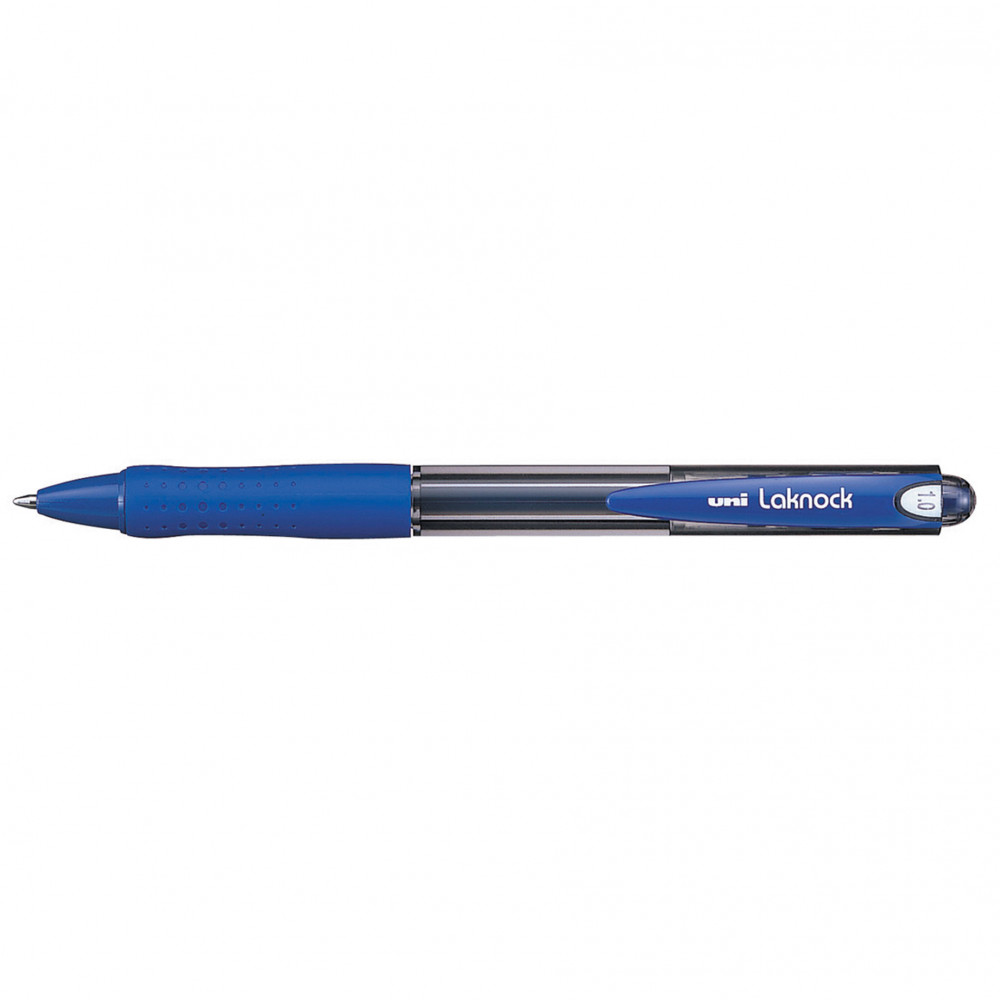 Uni SN100 Laknock Ballpoint Pen Retractable Medium 1mm Blue