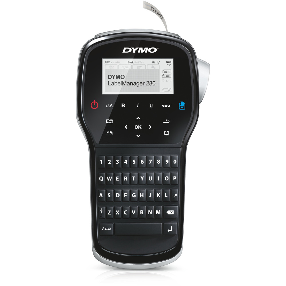 DYMO LabelManager 280 Rechargeable Portable Label Maker Machine Black