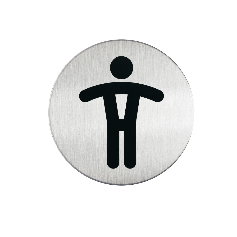 Durable Pictogram Sign WC Men 83mm Silver