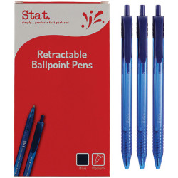 Stat Retractable Ballpoint Pen Medium 1mm Blue