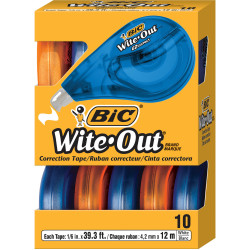 Bic EZ Wite-Out Correction Tape 4.2mmx12m Pack of 10