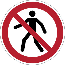 Durable Floor Safety Sign 430mm Pedestrians Prohibited Red