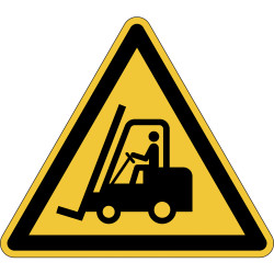 Durable Floor Safety Sign 430mm Caution Forklifts Yellow