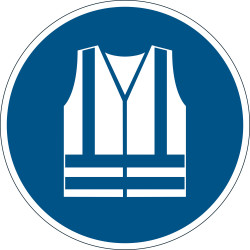 Durable Floor Safety Sign 430mm Use Durable Safety Vest Blue