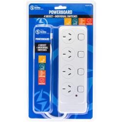 The Brute Power Co. 4 Socket & Individual Switch Powerboard