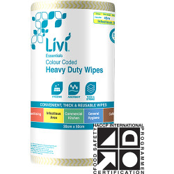 Livi Essentials Commercial Wipes 90 sheets Antibacterial Yellow Carton of 4