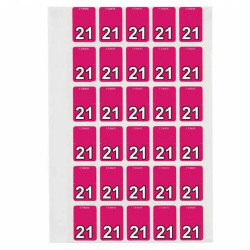 Avery Top Tab 21 Year Code Label 20x30mm Magenta Pack of 150