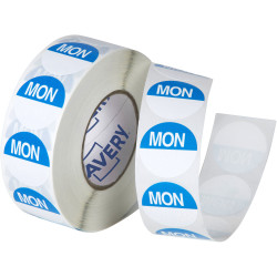 Avery Food Rotation Round Label 24mm Monday Blue Roll of 1000