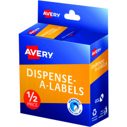 Avery Dispenser Label 24mm 1/2 Price Red Pack of 300