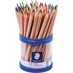 Staedtler Natural Jumbo Coloured Pencils Triangular Assorted Cup of 72