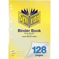 Spirax Binder Book 127 A4 128 Page 8mm Ruled
