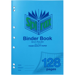 Spirax Binder Book P127 A4 128 Page 8mm Ruled