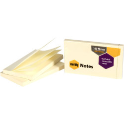 Marbig Repositionable Notes 75mmx125mm 100 Sheets per pad Yellow Pack Of 12