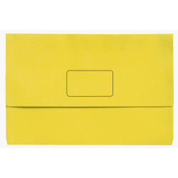 Marbig Slimpick Document Wallet Foolscap Manilla 30mm Gusset Yellow Pack Of 10