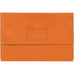 Marbig Slimpick Document Wallet Foolscap Manilla 30mm Gusset Orange Pack Of 10