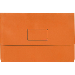 Marbig Slimpick Document Wallet Foolscap Manilla 30mm Gusset Orange Pack Of 10
