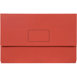 Marbig Slimpick Document Wallet Foolscap Manilla 30mm Gusset Red Pack Of 10
