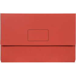 Marbig Slimpick Document Wallet Foolscap Manilla 30mm Gusset Red Pack Of 10