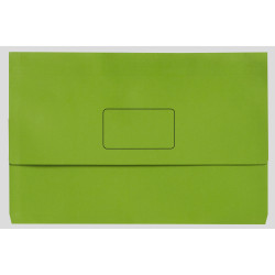 Marbig Slimpick Document Wallet Foolscap Manilla 30mm Gusset Green Pack Of 10