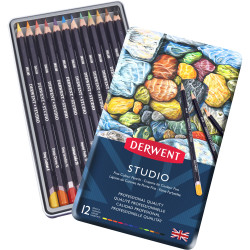Derwent R32196 Studio 12 Pencils Assorted Tin Pack Of 12