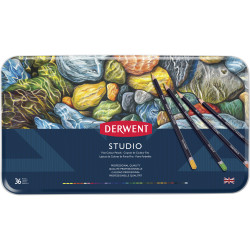 Derwent R32198 Studio 36 Pencils Assorted Tin Pack Of 36