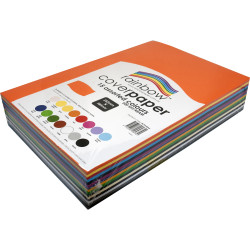 Rainbow Cover Paper 255x380mm 125gsm Assorted 500 Sheets