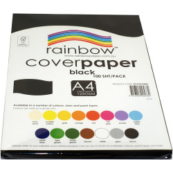 Rainbow Cover Paper A4 125gsm Black 100 Sheets