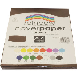 Rainbow Cover Paper A4 125gsm Brown 100 Sheets