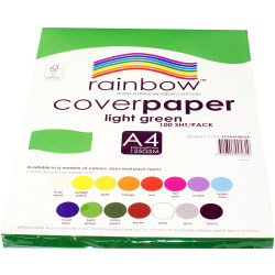Rainbow Cover Paper A4 125gsm Light Green 100 Sheets