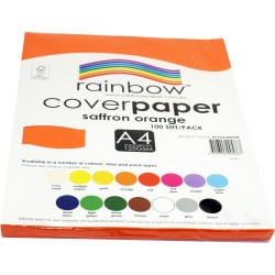 Rainbow Cover Paper A4 125gsm Saffron Orange 100 Sheets