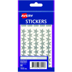 Avery Sticker Handipacks Small Silver Stars Pack of 90