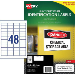 AVERY L4778 DURABLE LABEL H D Laser 48 Sht 45 7x21 2 White