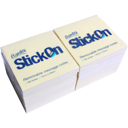 Bantex Stick On Notes 76x76mm 100 Sheets Yellow Pack of 12