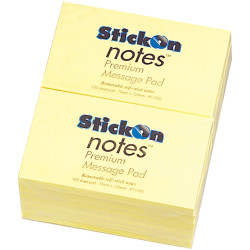 Bantex Stick On Notes 76x127mm 100 Sheets Yellow Pack of 12