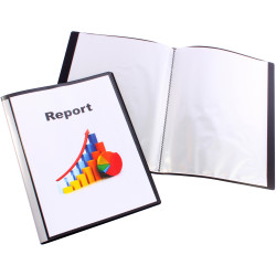 Bantex Insert Display Book A4 20 Fixed Pockets Black