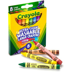 Crayola Crayons Large Washable 101x11mm Assorted Pack of 8