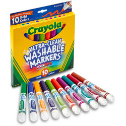 Crayola Ultra Clean Washable Broadline Marker Bold Colours Assorted Pack of 10