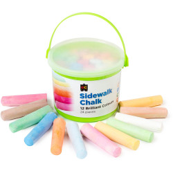 EC Chalk Jumbo Sidewalk 100x25mm Bright Colours Bucket of 24