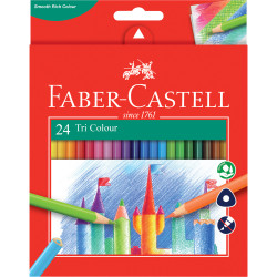 Faber-Castell Tri Colour Pencils Assorted Pack of 24