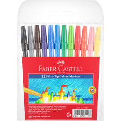 Faber-Castell Fibre Tip  Coloured Marker Assorted  Wallet of 12
