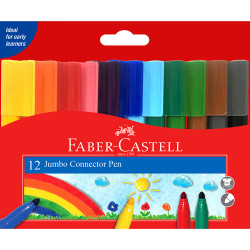 Faber-Castell Connector Marker Jumbo Bullet Assorted Wallet of 12